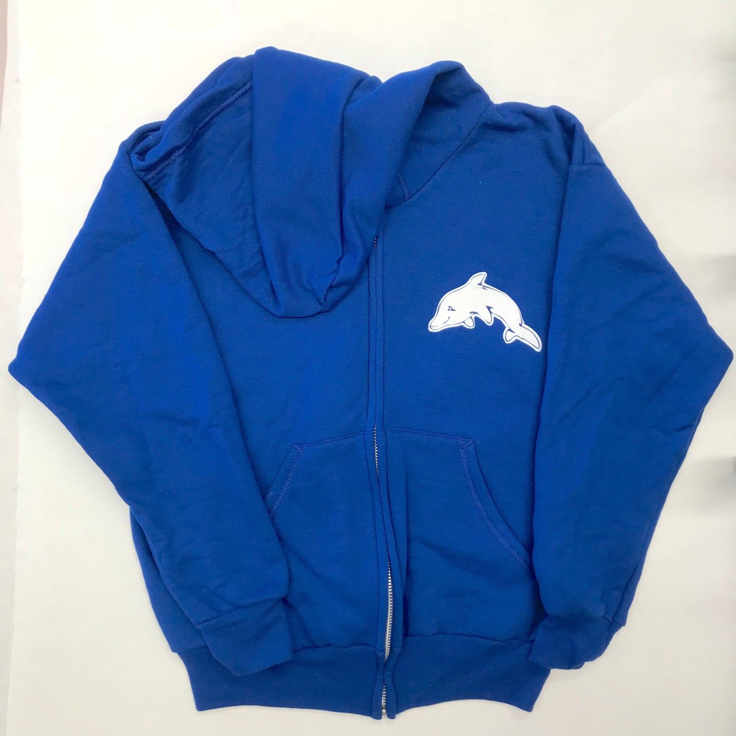 Blue Adult Zip-Up Sweatshirt (Throwback Logo)