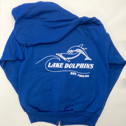 Blue Adult Zip-Up Sweatshirt